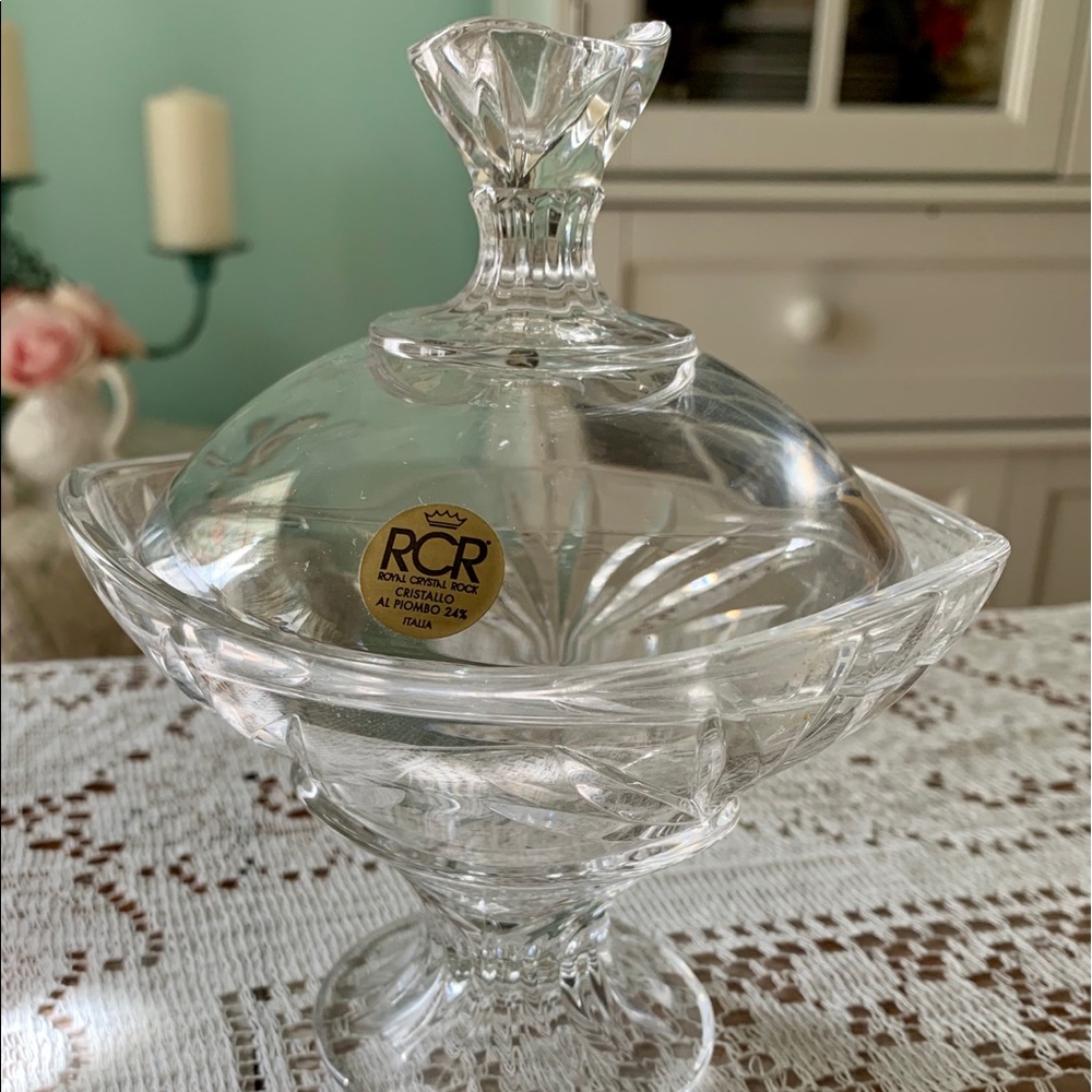 Royal Crystal Rock Italian 24% Lead Candy Dish